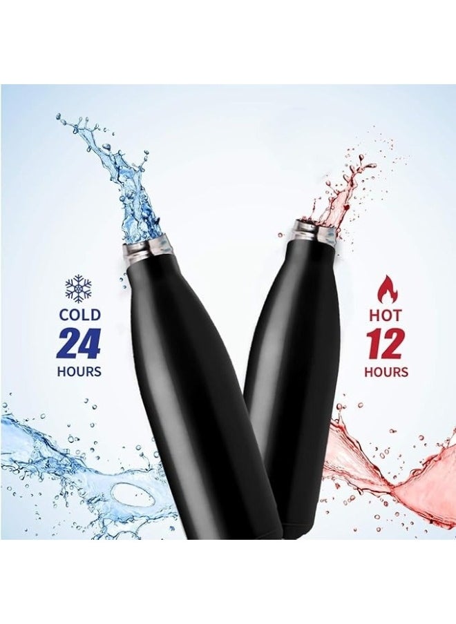 Generic - Double Wall Stainless Steel Water Bottle Leakproof Hot and Cold Drink Sports Bottle (500ml) with Silicone Brush (Gift) - Image 1
