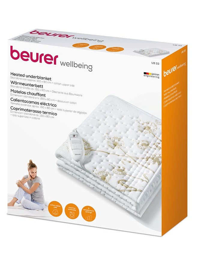 Beurer UB 33 Heated Underblanket Breathable Cotton Surface with 3 Temperature Settings Machine-Washable Design  - Image 4