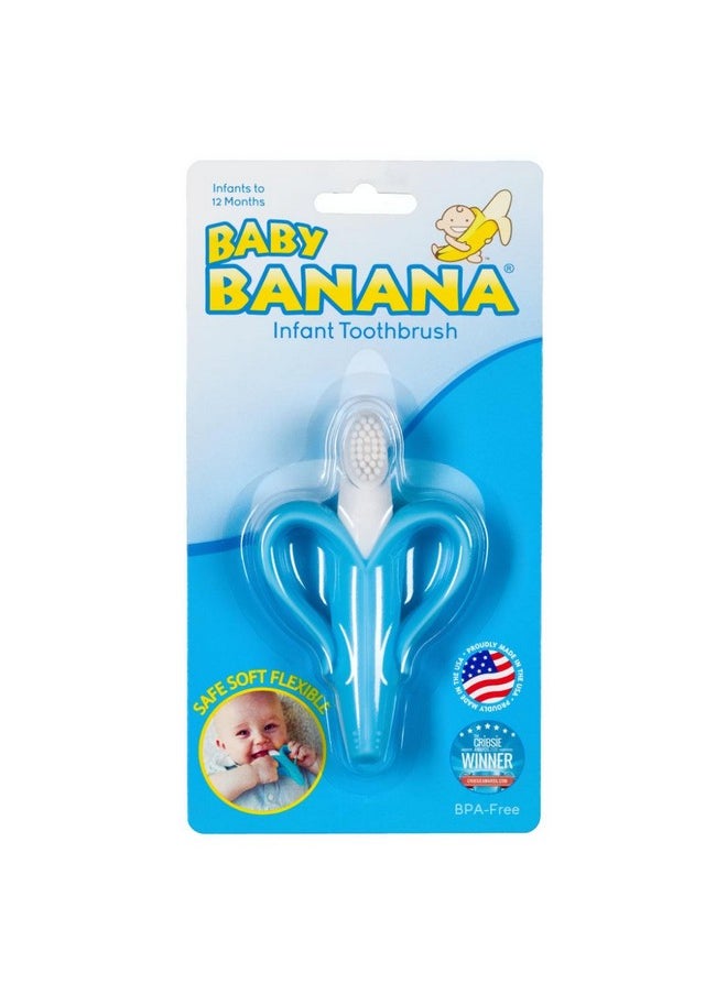 Baby Banana Blue Banana Toothbrush Training Teether Tooth Brush For Infant Baby And Toddler  - Image 1