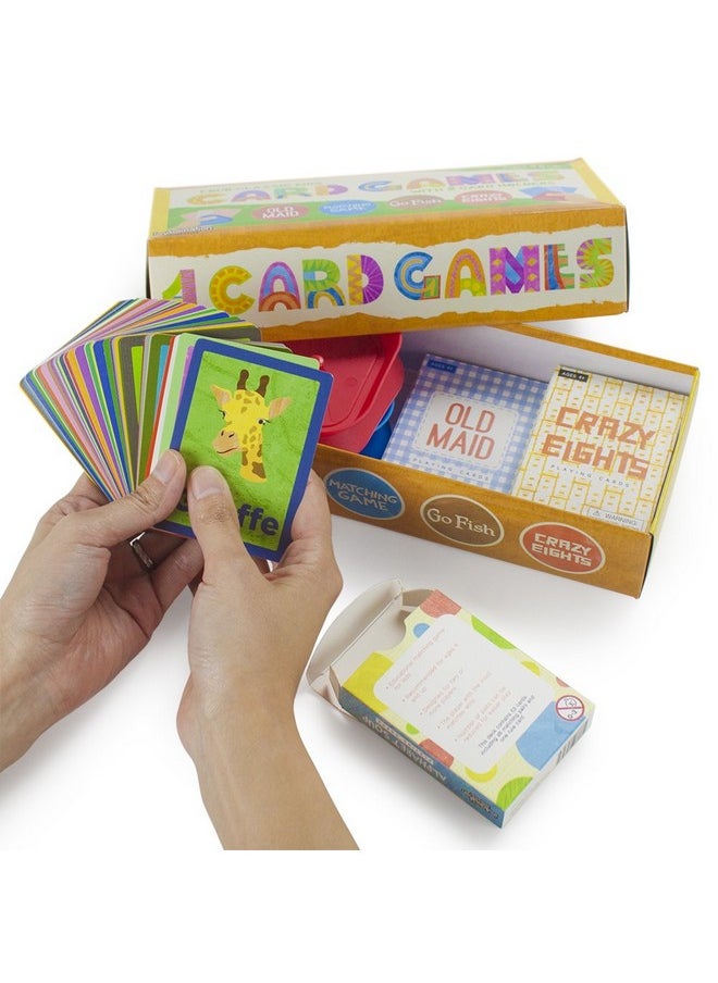 Imagination Generation Imagination Generation Set of 4 Classic Children's Card Games with 2 Hands-Free Playing Card Holders - Includes Old Maid, Go Fish!, Crazy Eights, & Alphabet Soup Matching Game  - Image 3