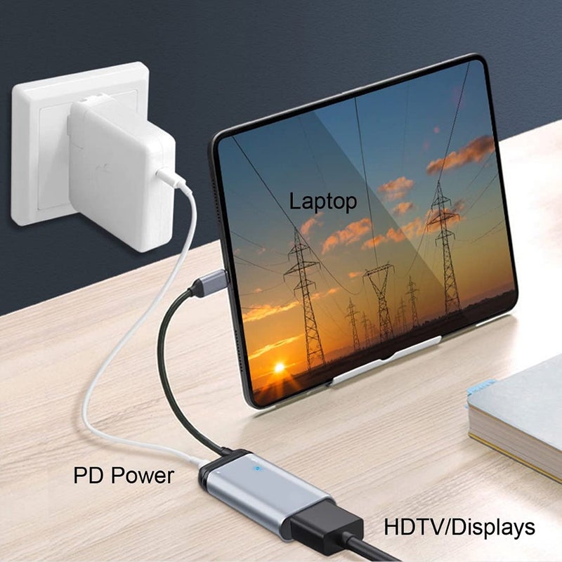 chenyang USB C HUB,USB C to HDMI/USB C Data/PD 65W Fast Charging 3 in 1 Multiport Adapter Support Display/Data/Charging Working at The Same time - Image 2