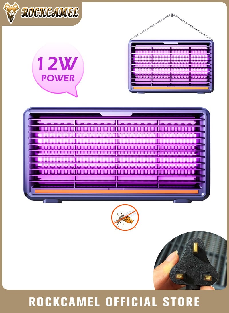 ROCKCAMEL 12W High-Power Electric Mosquito Killer with UV Light Attract, Fly Killer Bug Zapper, Baby Safety Level, Wall-Mounted/Desktop Use, High Efficiency Mosquito Killer for Home Office Patio Kitchen(58.5*26.5*6.8cm) - Image 1