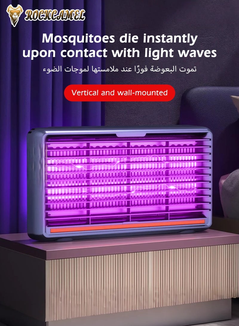 ROCKCAMEL 12W High-Power Electric Mosquito Killer with UV Light Attract, Fly Killer Bug Zapper, Baby Safety Level, Wall-Mounted/Desktop Use, High Efficiency Mosquito Killer for Home Office Patio Kitchen(58.5*26.5*6.8cm) - Image 2