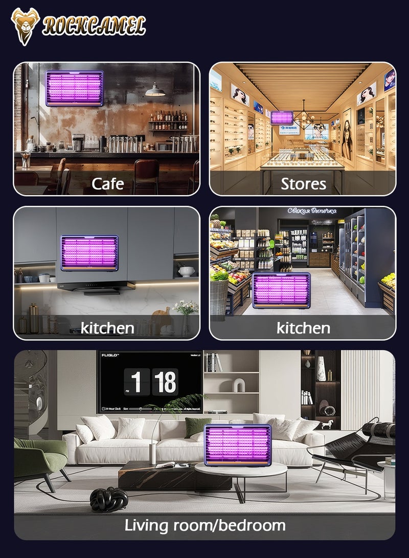 ROCKCAMEL 12W High-Power Electric Mosquito Killer with UV Light Attract, Fly Killer Bug Zapper, Baby Safety Level, Wall-Mounted/Desktop Use, High Efficiency Mosquito Killer for Home Office Patio Kitchen(58.5*26.5*6.8cm) - Image 4