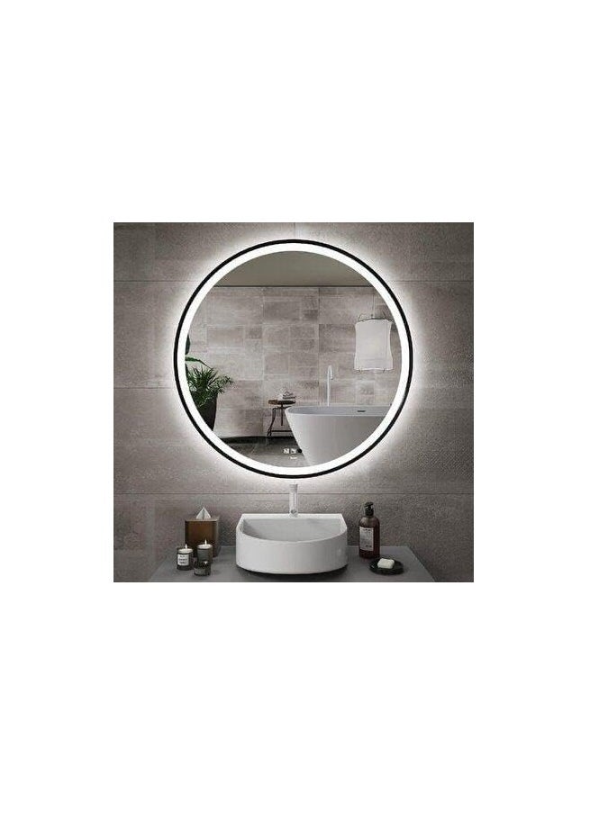 Generic 3-Color Led Touch Mirrors With Metal Frame 70X70X3Cm  Black  - Image 2