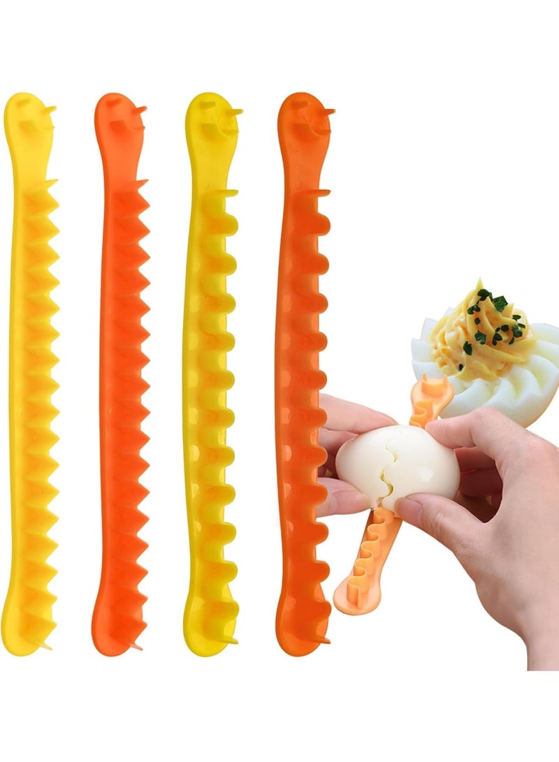 SYOSI Fancy Egg Cutters Set, Cooked Eggs Cutter, Multi-Functional Flower & Decorative Egg Shapers for Hard-Boiled Eggs, Exquisite Kitchen Accessories with Unique Shapes, Easy to Clean (4-Pack, Yellow) - Image 1