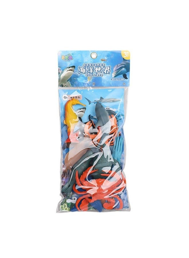 Children's Sea Animal World Seal Model Hippocampus Crab Science And Education Cognitive Ornaments Simulation Crab Dolphin Toy-Color:Ocean - Image 1