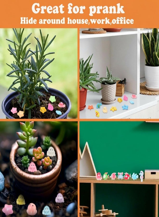 Barydat 400 Pcs Mini Resin Decor Figures Bulk for Pranks Tiny Hide Crafts Luminou Glow in The Dark Starfish Sea Micro Landscape Aquarium Miniature Stuff for Garden Party Favor Gift Decoration - Image 4