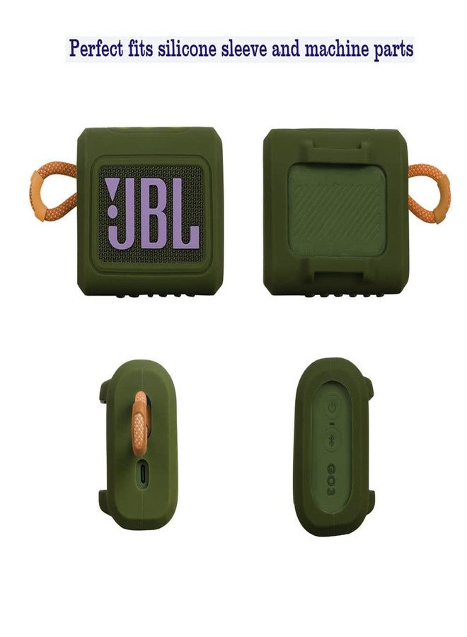 Hermitshell Replacement Silicone Carrying Case for JBL Go 3/JBL Go 4 Portable Bluetooth Speaker (Green 2) - Image 3