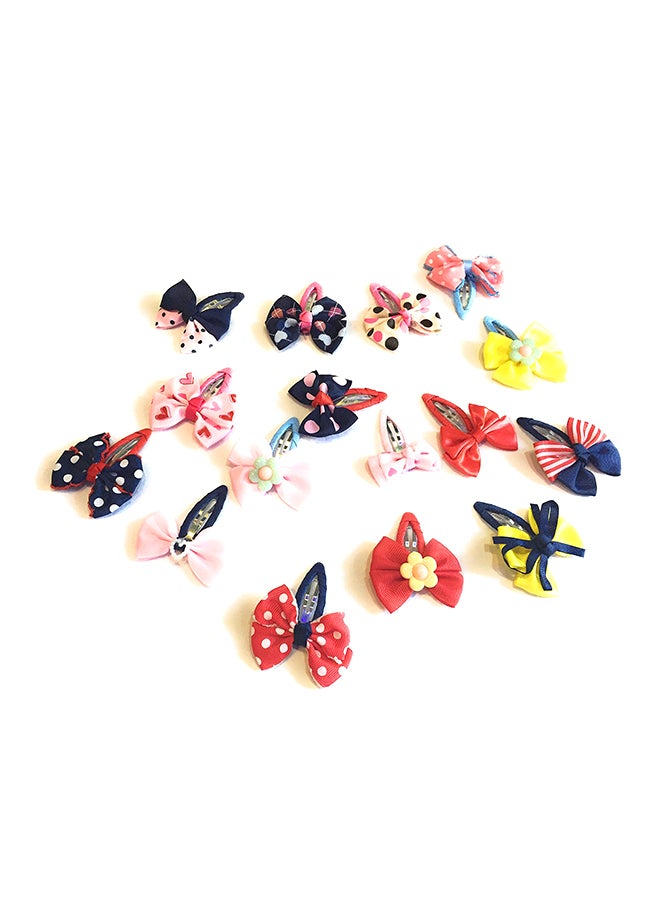 Loquat 12 Piece Bow-Tie Hair Snap Clip Set Multicolour 2X6X4inch - Image 2
