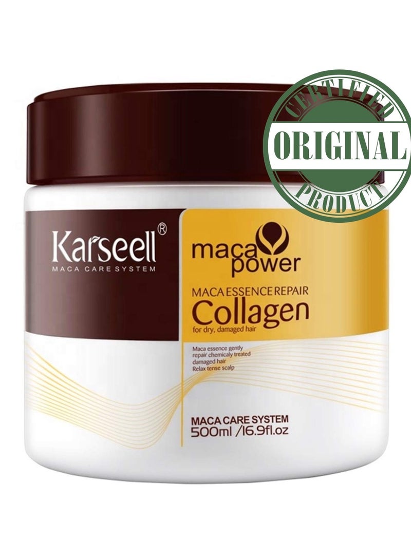 Karseell Karseell Collagen Hair Treatment Deep Repair Conditioning Argan Oil Collagen Hair Mask Essence for Dry Damaged Hair All Hair Types  500ml  - Image 1