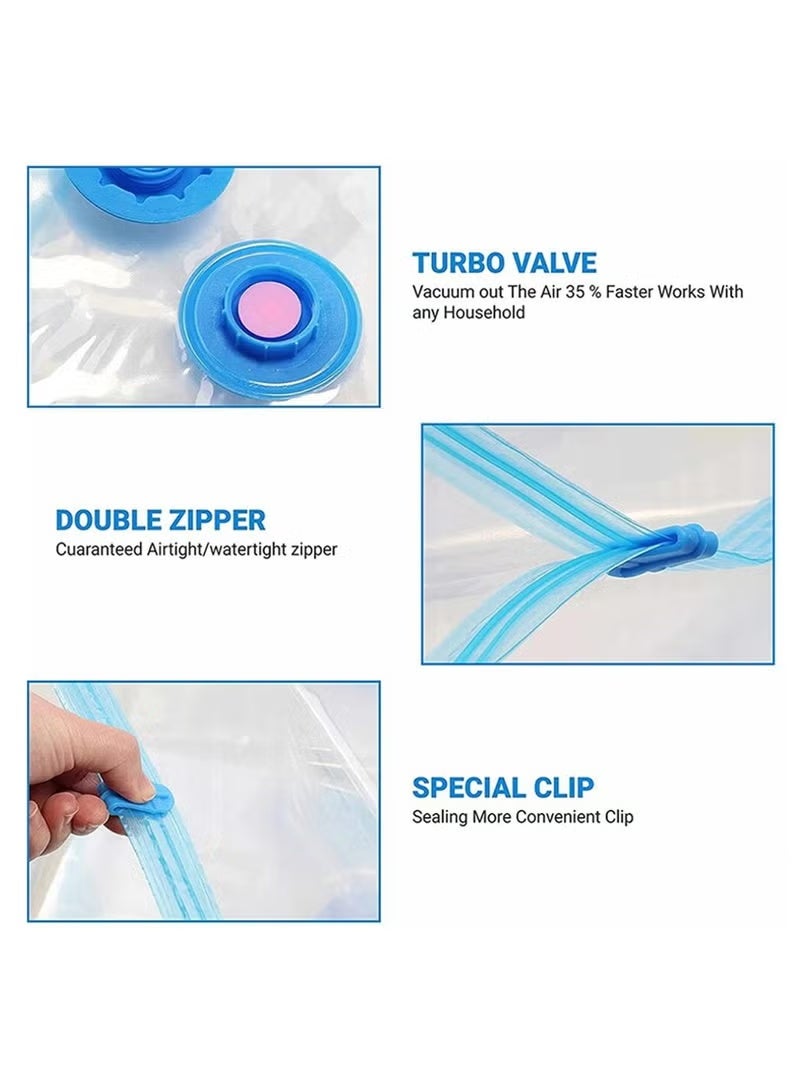 SKT Shiketro 6 Vacuum Storage bags, Space-saving, With Manual Pump, Reusable, Vacuum-sealed Storage Bags, Suitable For Bedding, Clothing, Curtains, Pillows (6 medium-sized bags, 50cm x 70cm) - Image 5