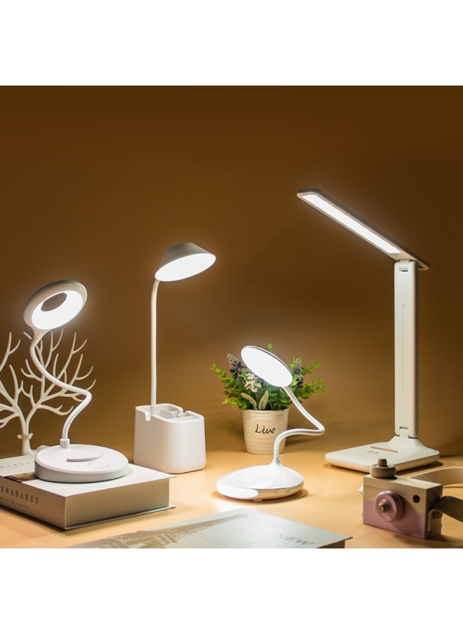 Generic - UBS Rechargeable LED Touch Reading Eye Protection Desk Lamp Dimmable Student Desk Lamp Gift Custom Multi-function Small Desk Lamp-Color:3552 Pink - Image 1