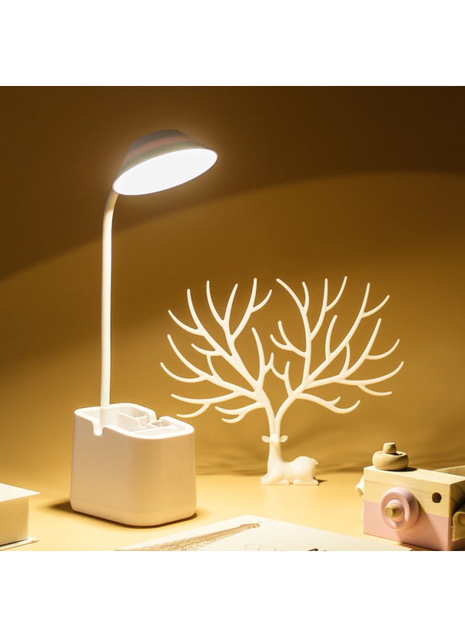 Generic - UBS Rechargeable LED Touch Reading Eye Protection Desk Lamp Dimmable Student Desk Lamp Gift Custom Multi-function Small Desk Lamp-Color:3552 Pink - Image 1