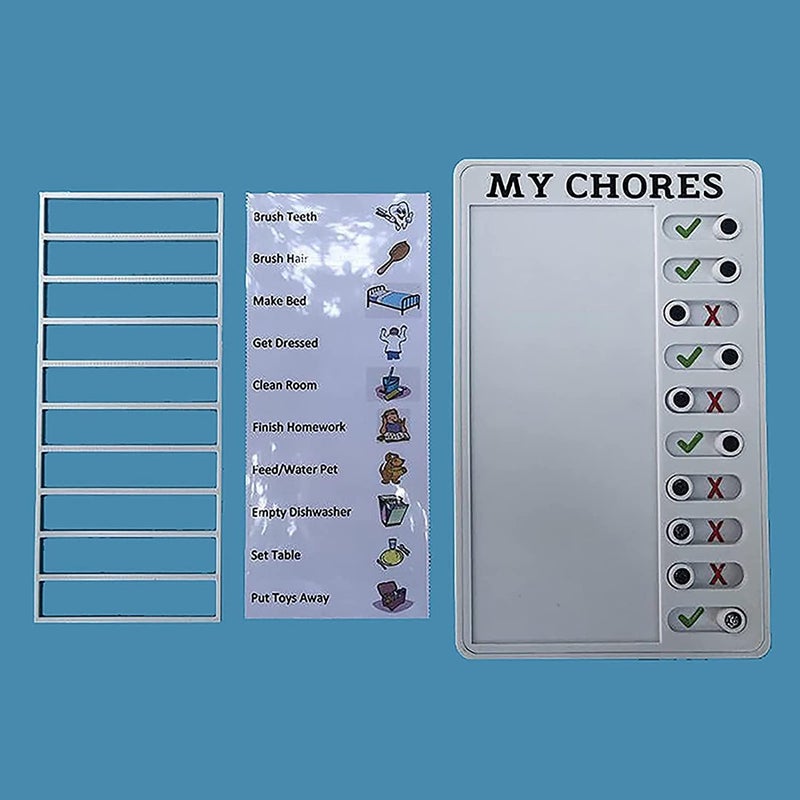 ويوبلز لوحة تذكير بلاستيكية قابلة لإعادة الاستخدام، قائمة مهام منزلية للأطفال والكبار، أداة تذكير بسيطة للمنزل، لوحة ملاحظات محمولة، مهامي المنزلية، رعاية المسنين (مهامي المنزلية) - Image 4