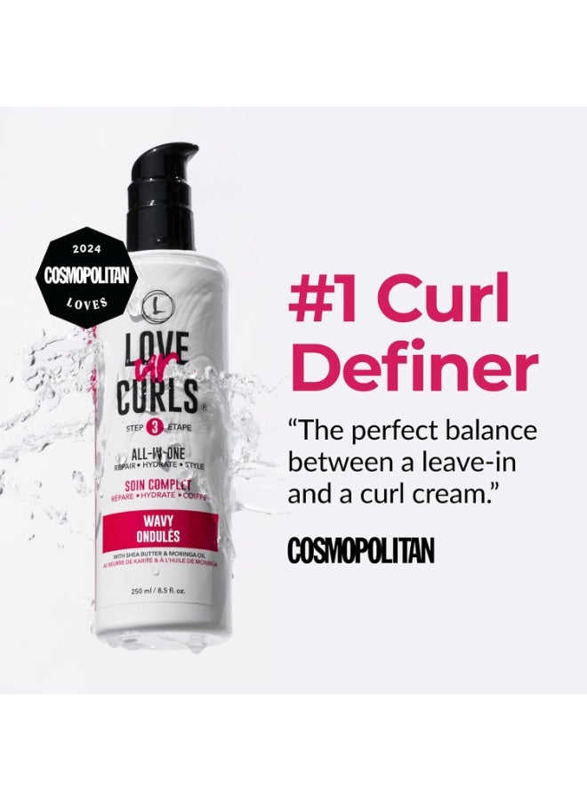 Love Ur Curls LUS Brands All-in-One Styler for Natural Wavy Textured Hair 8.5 oz - Repair, Hydrate, Style in One Easy Step - No Crunch Non-Sticky Hair Care with Shea Butter and Moringa - Image 5