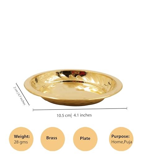 Putrika Brass Plate with 11 Kuber Coins for Pooja|Puja Lakshmi Kubera Coin Set for Wealth|Prosperity & Vastu | Diwali Pooja Items for Mandir, Home Temple|Office&Gift Décor-Bobby Plate with 11 Coins - Image 4