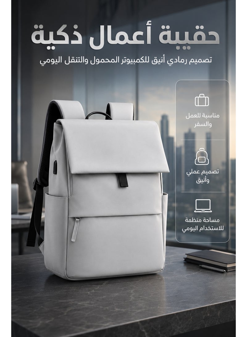 ميا حقيبة كمبيوتر محمول للأعمال، حقيبة ظهر مقاومة للماء مزودة بمنفذ شحن USB لأجهزة الكمبيوتر المحمولة مقاس 15.6 بوصة، حقيبة كمبيوتر محمول قابلة للتوسيع بنسبة 30% (لون أخضر) - Image 3