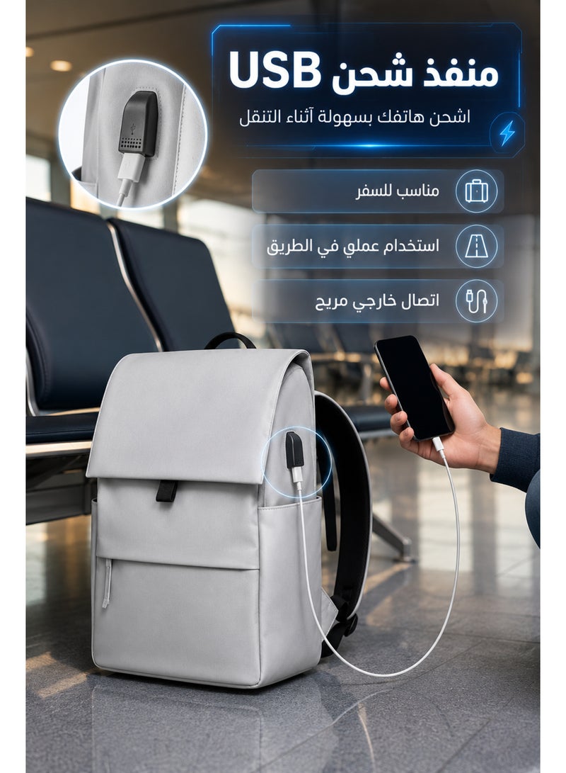 ميا حقيبة كمبيوتر محمول للأعمال، حقيبة ظهر مقاومة للماء مزودة بمنفذ شحن USB لأجهزة الكمبيوتر المحمولة مقاس 15.6 بوصة، حقيبة كمبيوتر محمول قابلة للتوسيع بنسبة 30% (لون أخضر) - Image 5