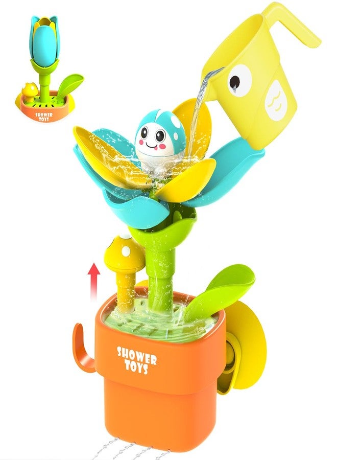Humzo Bath Toys for Kids Ages 1-3: Flower Set with Watering Cup, Toddler Interactive Bath Toys with Strong Suction Cup, Attach to Any Tub or Shower Fun for Bath Time - Great for Boys, Girls Shower Gifts - Image 1