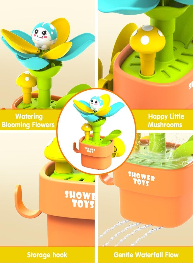 Humzo Bath Toys for Kids Ages 1-3: Flower Set with Watering Cup, Toddler Interactive Bath Toys with Strong Suction Cup, Attach to Any Tub or Shower Fun for Bath Time - Great for Boys, Girls Shower Gifts - Image 4
