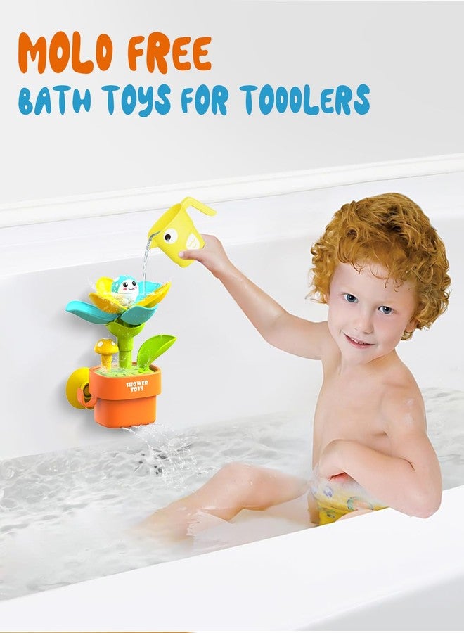 Humzo Bath Toys for Kids Ages 1-3: Flower Set with Watering Cup, Toddler Interactive Bath Toys with Strong Suction Cup, Attach to Any Tub or Shower Fun for Bath Time - Great for Boys, Girls Shower Gifts - Image 2