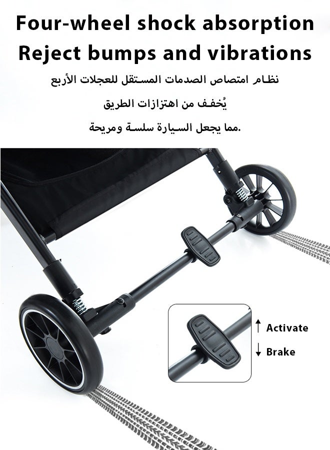 كيديليو عربة أطفال ثنائية الاتجاه | امتصاص صدمات ممتاز | مواجهة للأمام وللوالدين | مظلة ومقعد كبيران | حزام أمان خماسي النقاط | حامل أكواب | سلة كبيرة | طي سريع | رمادي من عمر 0 ​​إلى 48 شهرًا - Image 4