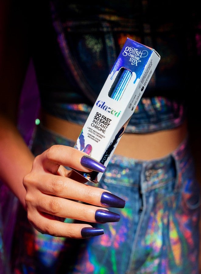 Gelish Chrome Stix, Chrome Nail Powder, Nail Art for Stunning Metallic Finish, Long-Lasting, Easy Application, Perfect for Professional and At-Home Use (Purple Glazed, 0.5g) - Image 4