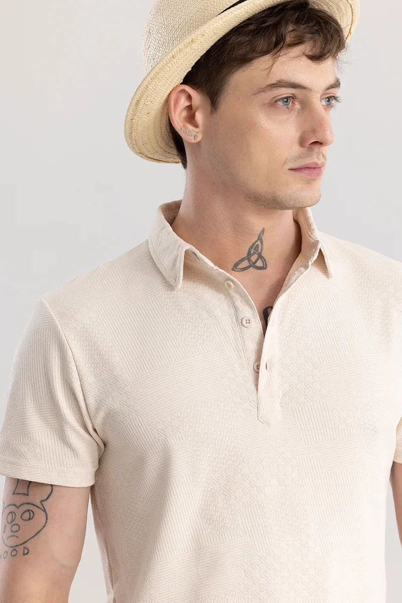 Snitch Beige Meteor Cream Polo T-Shirt for Men | Best Price UAE