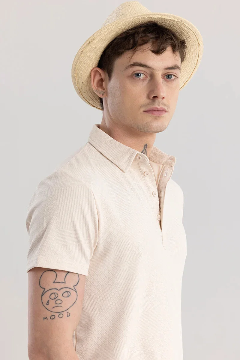 Snitch Beige Meteor Cream Polo T-Shirt for Men | Best Price UAE