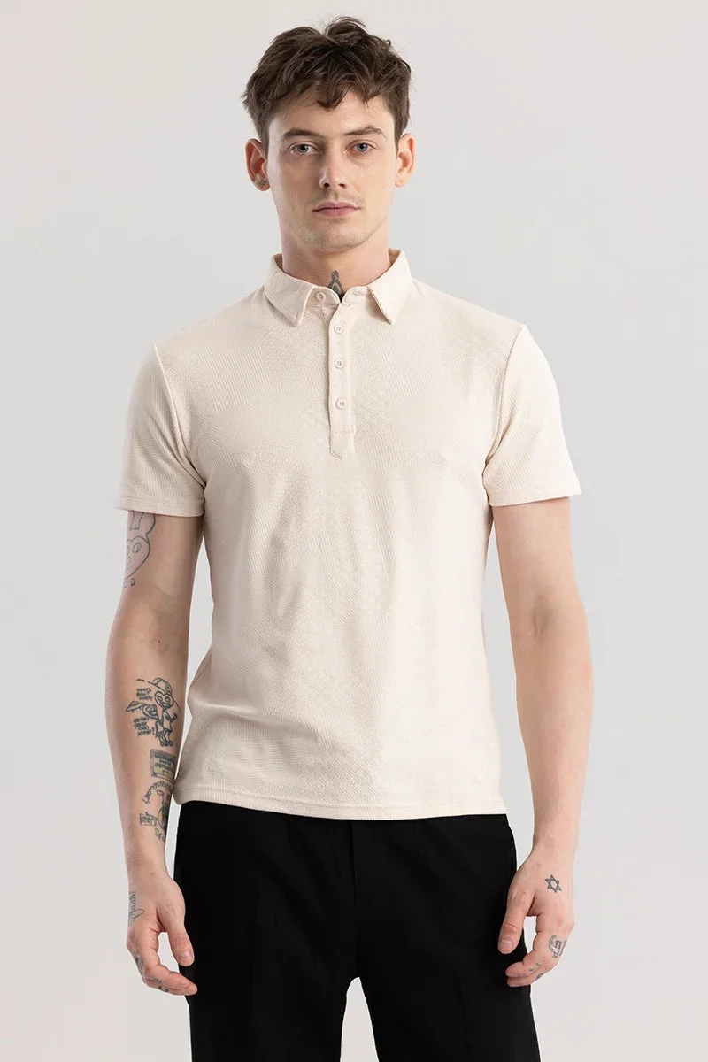 Snitch Beige Meteor Cream Polo T-Shirt for Men | Best Price UAE