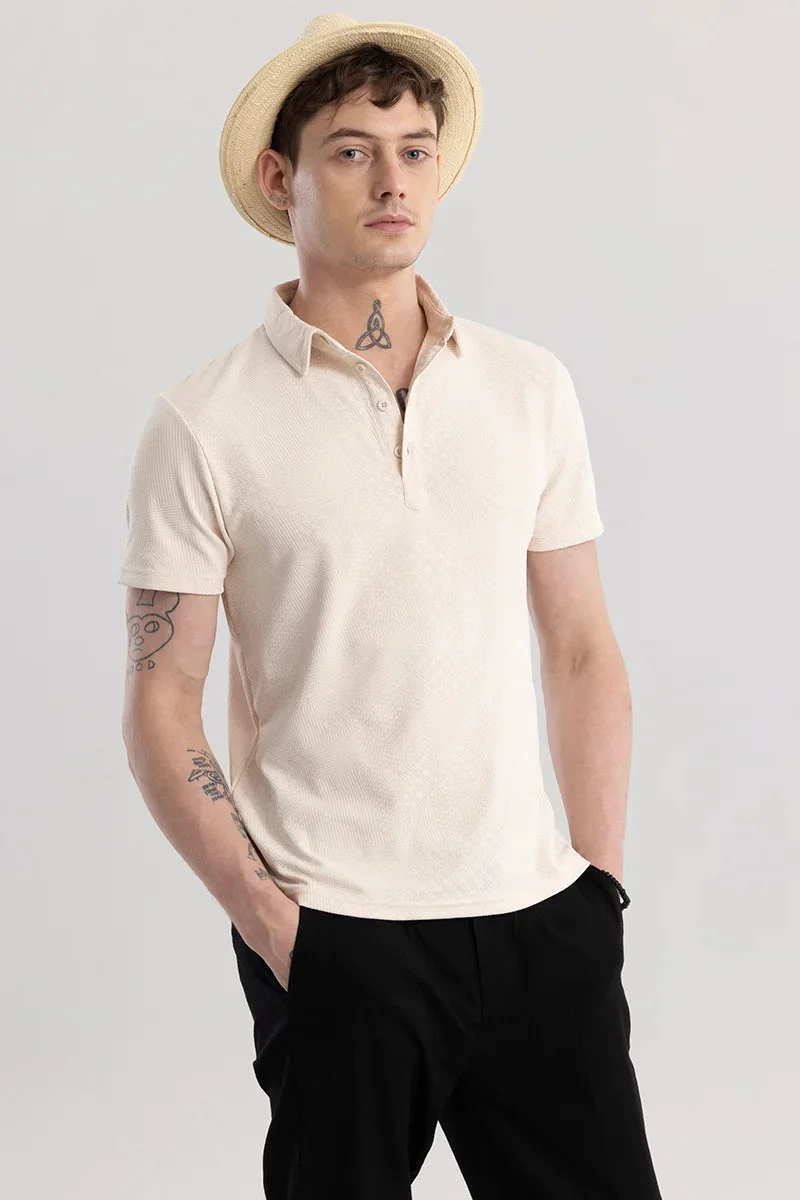 Snitch Beige Meteor Cream Polo T-Shirt for Men | Best Price UAE