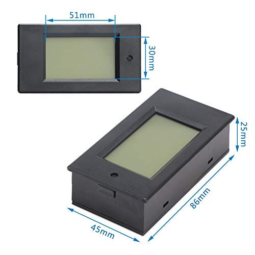 DROK DC Power Meter, DROK 6.5-100V 100A 12V 24V 36V 48V 60V 72V Volt Amp Watt Meter, LCD Display Multimeter Voltage Current Energy RV Battery Monitor Voltmeter Ammeter Wattmeter Panel with 100A Shunt - Image 4