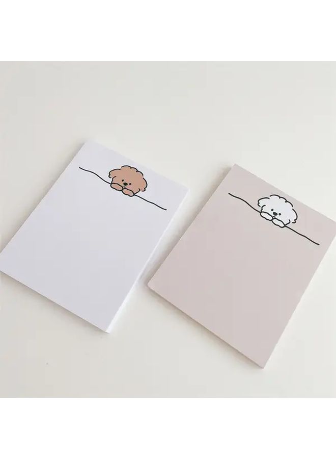 Khaki Color Cute Cartoon Puppy Sticky Note Non Adhesive Memo Pad Korean Style Office Supplies Stationery - Image 2