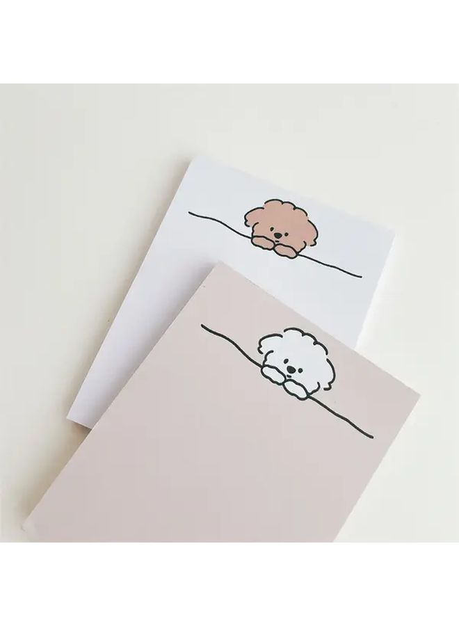 Khaki Color Cute Cartoon Puppy Sticky Note Non Adhesive Memo Pad Korean Style Office Supplies Stationery - Image 5