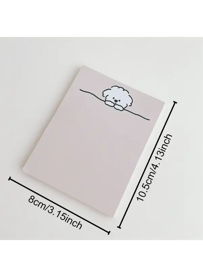 Khaki Color Cute Cartoon Puppy Sticky Note Non Adhesive Memo Pad Korean Style Office Supplies Stationery - Image 3