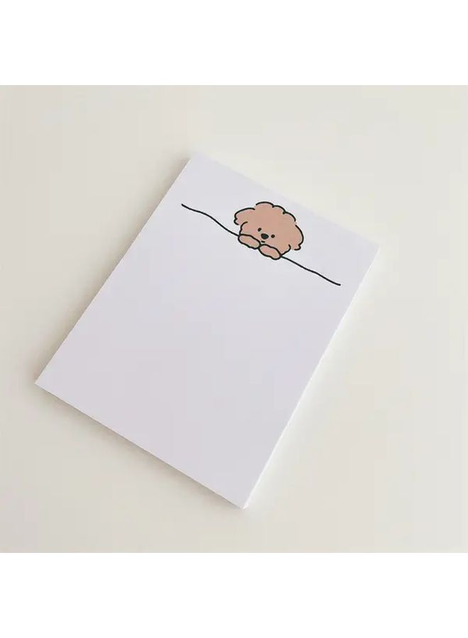 Khaki Color Cute Cartoon Puppy Sticky Note Non Adhesive Memo Pad Korean Style Office Supplies Stationery - Image 4