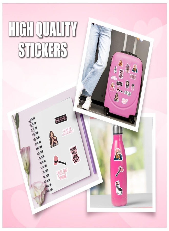 Goelite Blackpink Stickers Merch, K-Pop Vinyl Sticker Stationery Set for Journals, Mobile Phone Covers, Diary, Water Bottles, Aesthetic (Pack of 52) - Image 2