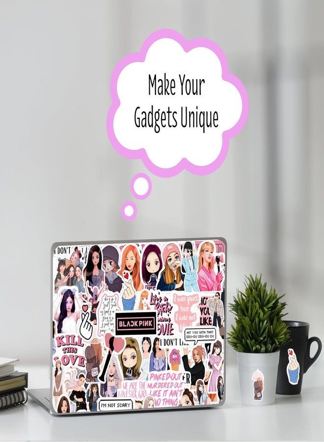 Goelite Blackpink Stickers Merch, K-Pop Vinyl Sticker Stationery Set for Journals, Mobile Phone Covers, Diary, Water Bottles, Aesthetic (Pack of 52) - Image 3