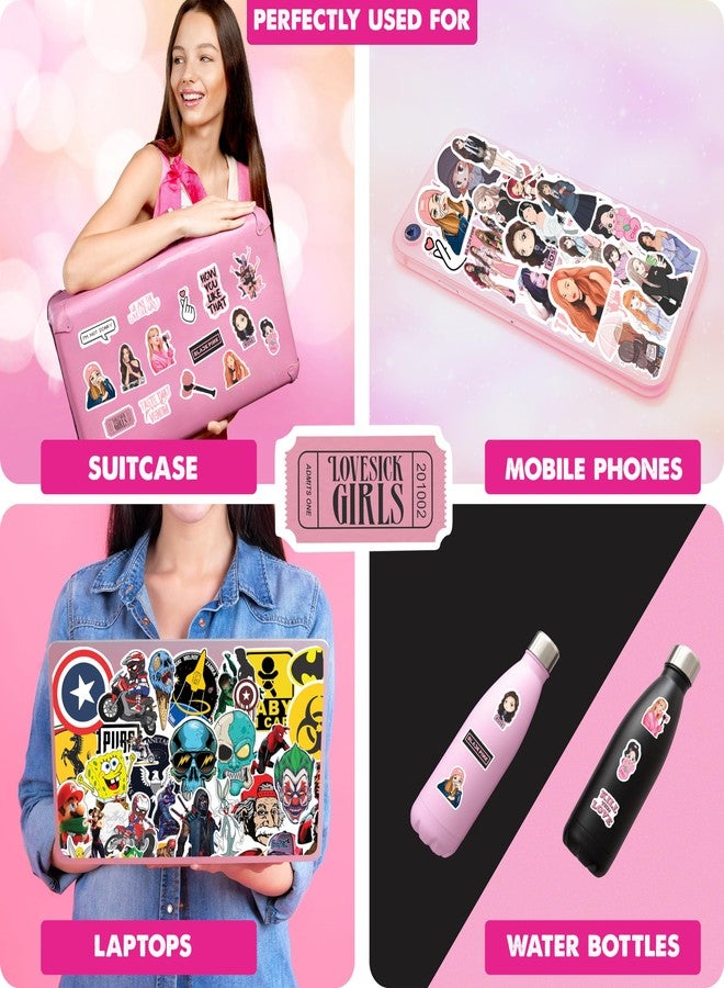 Goelite Blackpink Stickers Merch, K-Pop Vinyl Sticker Stationery Set for Journals, Mobile Phone Covers, Diary, Water Bottles, Aesthetic (Pack of 52) - Image 5