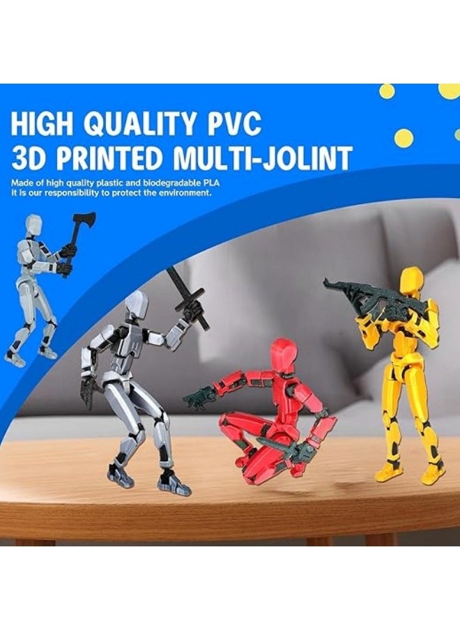 2 Sets T13 Action Figure, 3D Printed Titan 13 Multi-Jointed Movable Robot, Nova Full Body Mechanical Doll, Dummy Action Figures for Creative Gifts and Toy Collection (2 Colors)