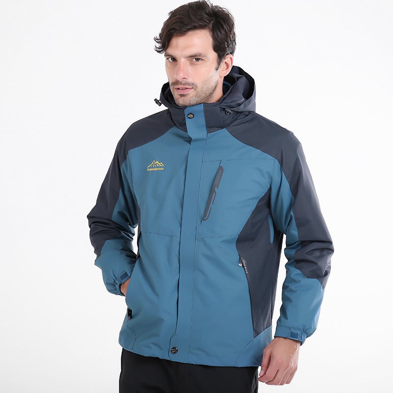 Couple Hooded Two-Piece Plus Size Warm Cotton-Padded Jacket Outdoor Jacket Men'S And Women'S Mountaineering Cold-Proof Fleece-Lined Thick - Image 1