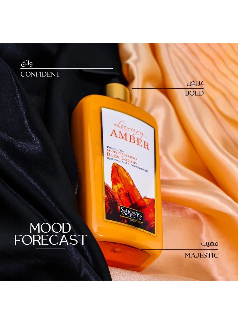Shower Scents  Shower Scents Luxury Amber  moisturizing body lotion  312ml  | Best Price UAE