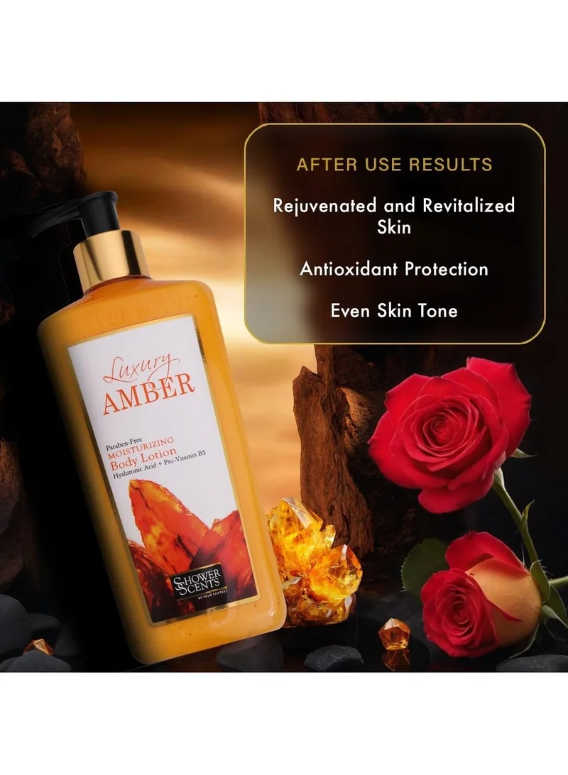 Shower Scents  Shower Scents Luxury Amber  moisturizing body lotion  312ml  | Best Price UAE