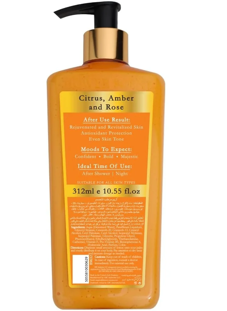 Shower Scents Shower Scents Luxury Amber Paraben-Free Moisturizing Body Lotion with Hyaluronic Acid, Pro-Vitamin B5, Vitamin E and UV Protection 312ml