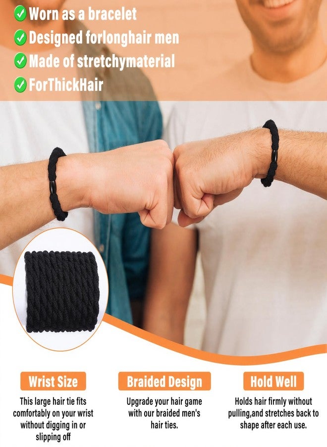Thrymme 12 Pcs Braided Hair Ties, Braided Black Hair Ties, Durable Hairs Tie for Guys for Long Hairs, Ponytail & Bun - Image 3