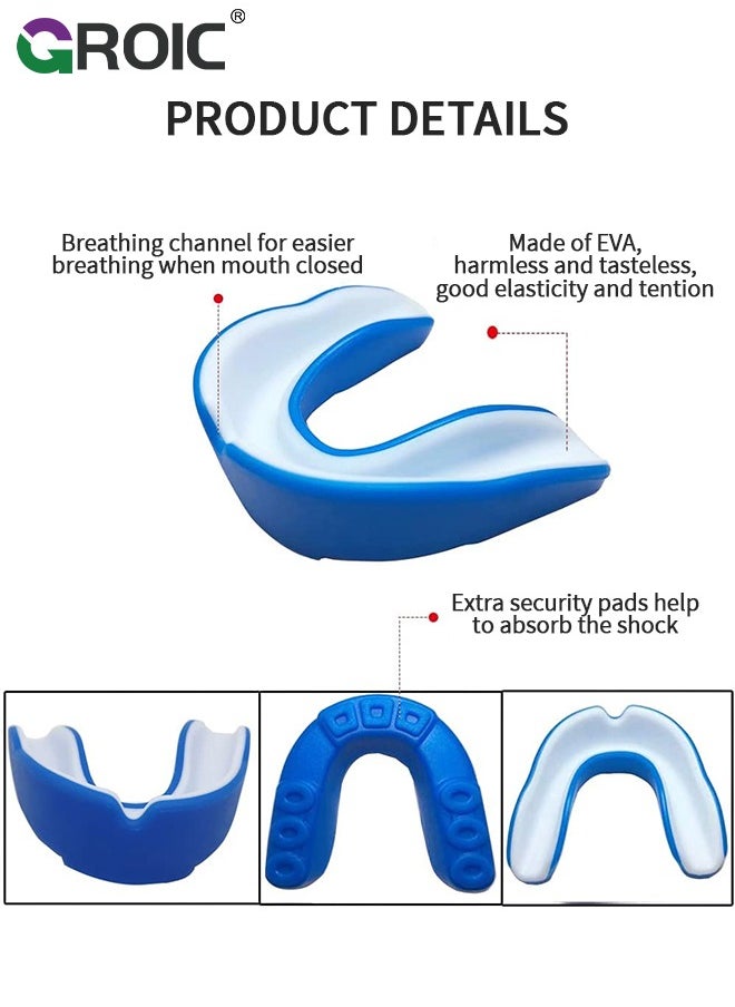 GROIC 3 Pack EVA Mouthguards with Case, Sport Mouth Guards Mouthguard Gum Guard, Mouthguard Slim Fit for Boxing, Basketball, Hockey, Soccer  - Image 3