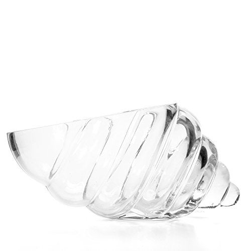 Hosley Glass Shell Vase 8 Inches Long Ideal Gift for Weddings Spa Aromatherapy Floral Arrangements Bowl for Orbs DIY Craft Projects LED Votive Candle Gardens O9 - Image 5