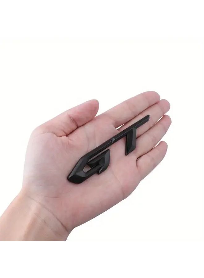 1pc 3D Metal Silvery GT Emblem Sticker Car Body Hanging Decal Suitable For SUV Truck Side Rear Decoration - Image 3