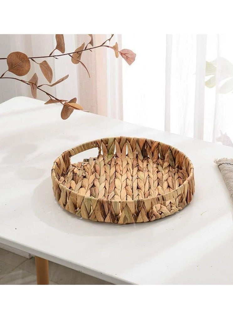 Generic - Wicker Tray Set 3 Pcs With Unique Design For Serving - Round - Image 1